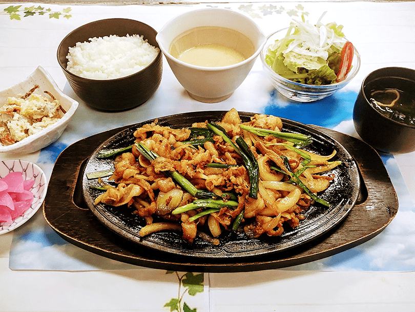 国産豚バラ肉のスタミナ焼き